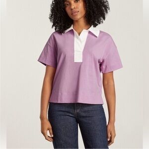 Everlane Top XXS Retro Rugby Jersey Polo Purple